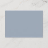 Eenvoudige Stofblauwe Monogram QR Code Elegante Tr Informatiekaartje (Achterkant)
