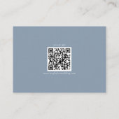 Eenvoudige Stofblauwe QR Code RSVP Informatiekaartje (Achterkant)