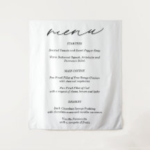 Eenvoudige Stoffen Trouwmenu Banner
