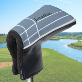 Eenvoudige stoffige blauw zwart minimalistische aa golfheadcover