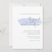Eenvoudige stoffige blauwe borstel streken bruilof kaart (Voorkant)