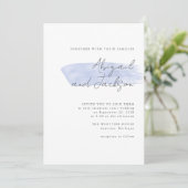 Eenvoudige stoffige blauwe borstel streken bruilof kaart (Staand voorkant)