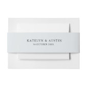 Eenvoudige stoffige blauwe bruiloft buik band uitnodigingen wikkel (Voorkant Voorbeeld)