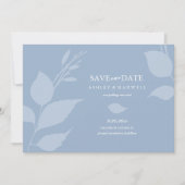 Eenvoudige stoffige blauwe foto Sla de datum op Save The Date (Voorkant)