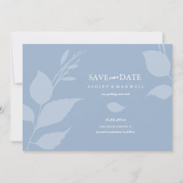 Eenvoudige stoffige blauwe foto Sla de datum op Save The Date