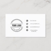 Eenvoudige stoffige blauwe haarmake-up foto logo q visitekaartje (Achterkant)