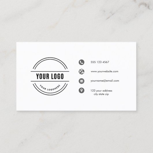 Eenvoudige stoffige blauwe haarmake-up foto logo q visitekaartje (Achterkant)