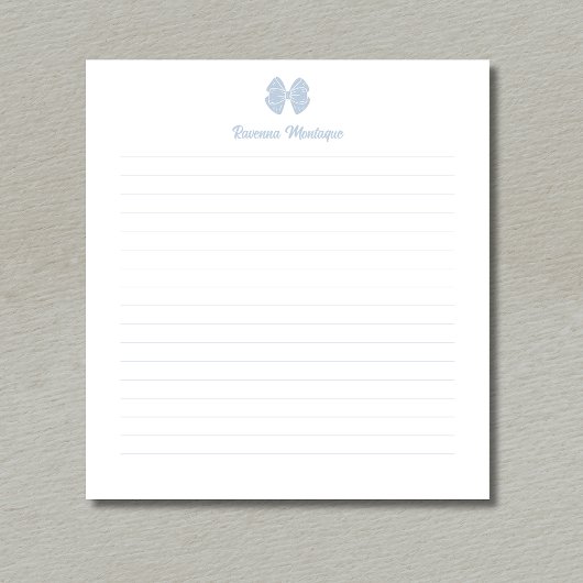 Eenvoudige stoffige blauwe lint script aangepaste  notitieblok