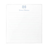 Eenvoudige stoffige blauwe lint script aangepaste  notitieblok (Voorkant)