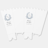 Eenvoudige stoffige blauwe Monogram Crest bruiloft Bedankdoosjes (Ongevouwen)