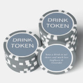 Eenvoudige stoffige blauwe Pas getrouwd bruiloft D Poker Chips (Opstapeling)