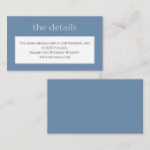 Eenvoudige stoffige blauwe Trouw. Details. Website Informatiekaartje (Voorkant / Achterkant)