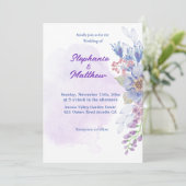 Eenvoudige stoffige-blauwe waterverf bloemen Bruil Kaart (Staand voorkant)