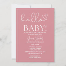 Eenvoudige Stoffige Roze Baby shower Invitation