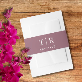 Eenvoudige stoffige roze bruiloft uitnodigingen wikkel