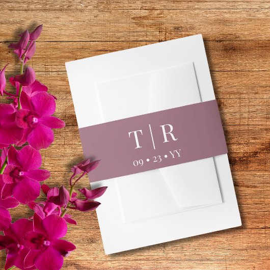 Eenvoudige stoffige roze bruiloft uitnodigingen wikkel