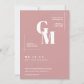 Eenvoudige stoffige roze moderne minimale bruiloft kaart (Voorkant)