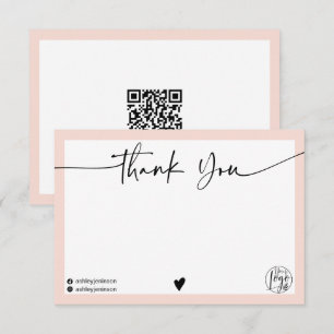 Eenvoudige stomproze dank u de logo qr-code van he bedankkaart