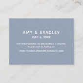 Eenvoudige stoomblauwe bruiloft informatiekaartje (Achterkant)