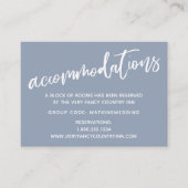 Eenvoudige stoomblauwe bruiloft informatiekaartje (Voorkant)