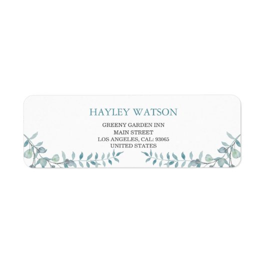 Eenvoudige stoomblauwe Waterverf Etiket (Voorkant)