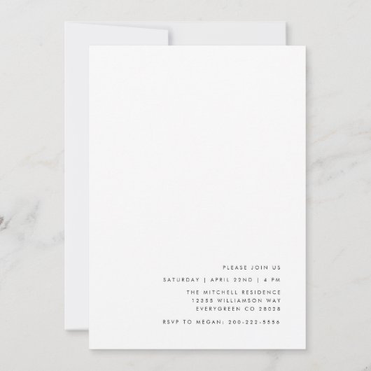 Eenvoudige & strakke diploma-uitnodiging kaart (Achterkant)