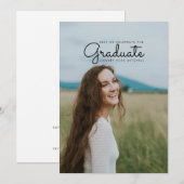 Eenvoudige & strakke diploma-uitnodiging kaart (Voorkant / Achterkant)