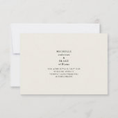 Eenvoudige Strakke Monogram Beige Bewaar de Datum (Achterkant)