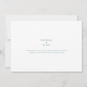 Eenvoudige Strakke Teal Monogram Huwelijk Opslaan Save The Date (Achterkant)