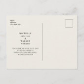 Eenvoudige & Strakke Zwarte Monogram Beige Save th Briefkaart (Achterkant)