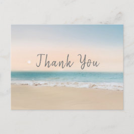 Eenvoudige strand bruiloft dank u Briefkaart