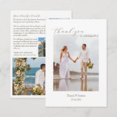 Eenvoudige strand bruiloft dank u kaart met foto (Voorkant / Achterkant)