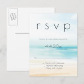Eenvoudige strand bruiloft RSVP briefkaarten (Voorkant / Achterkant)