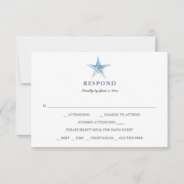 Eenvoudige Strand Bruiloft RSVP Kaarten