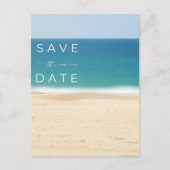 Eenvoudige Strand Kustbruiloft Budget Save the Dat Aankondigingskaart (Voorkant)
