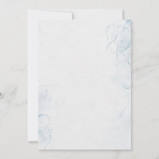 Eenvoudige strand oceaanschelpenkrans bruiloft kaart (Achterkant)