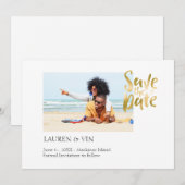 Eenvoudige strand save the date (Voorkant / Achterkant)