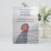 Eenvoudige strand schelp, harten receptie kaart (Staand voorkant)