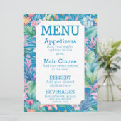 Eenvoudige strandbruiloft menu tropische bloemen (Staand voorkant)