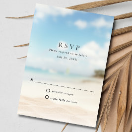 Eenvoudige strandhuwelijk RSVP kaartje