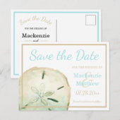 Eenvoudige strandthema save the date aankondigingskaart (Voorkant / Achterkant)