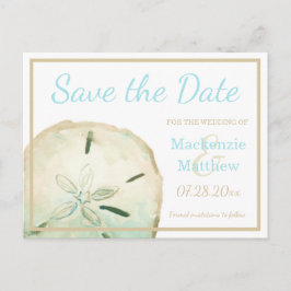 Eenvoudige strandthema save the date aankondigingskaart