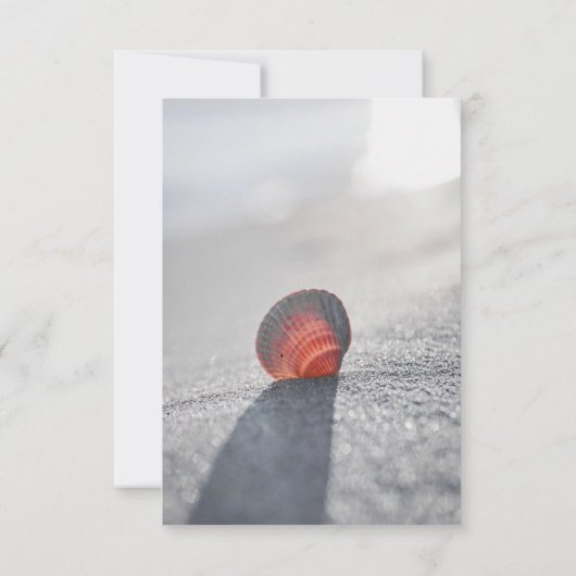 Eenvoudige strandzeeschelp, hartenontvangst kaart (Achterkant)