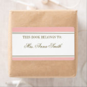 Eenvoudige Streep Blush Roze Boekplaat Etiket (Insitu)