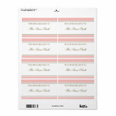 Eenvoudige Streep Blush Roze Boekplaat Etiket (Full Sheet)