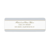 Eenvoudige Streep Frans Blauw Adreslabel Etiket (Voorkant)