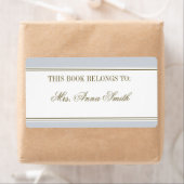 Eenvoudige Streep Frans Blauw Boekplaat Etiket (Insitu)