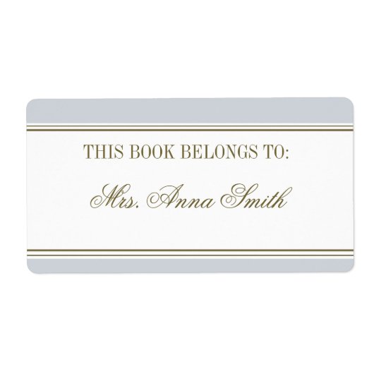 Eenvoudige Streep Frans Blauw Boekplaat Etiket (Voorkant)