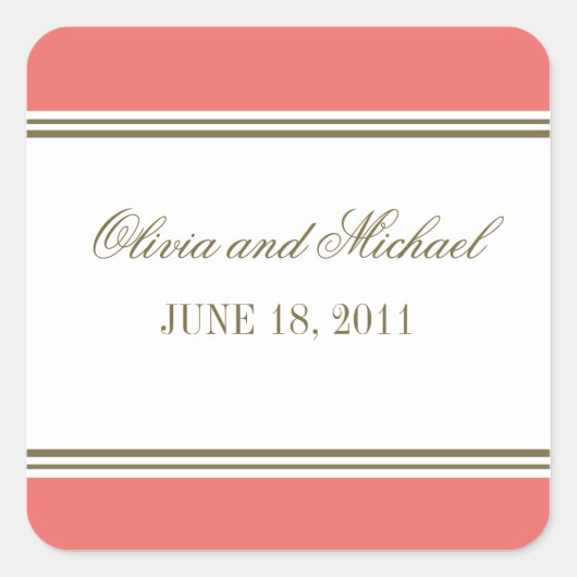 Eenvoudige streep koraal Sticker (Voorkant)