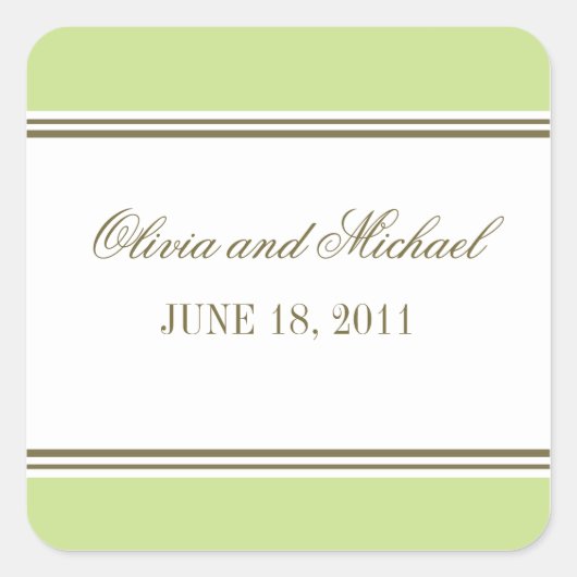 Eenvoudige Streep Lente Groene Sticker (Voorkant)